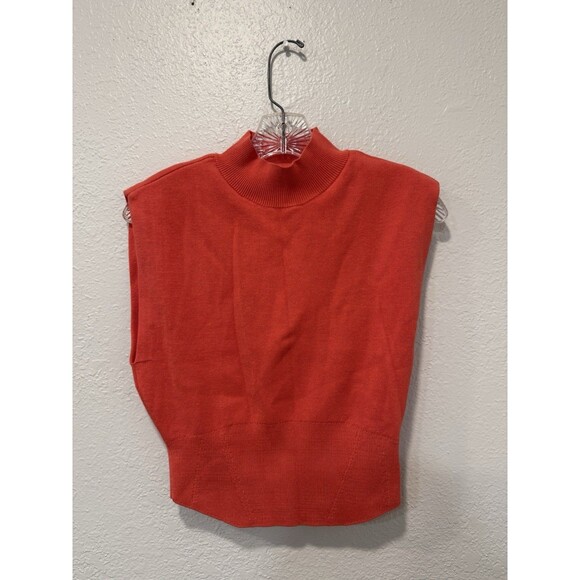 Anthropolgie Pilcro Coral/Orange Mock Neck Vest Women's  Pullover Sweaters Sz Xs - Picture 1 of 5